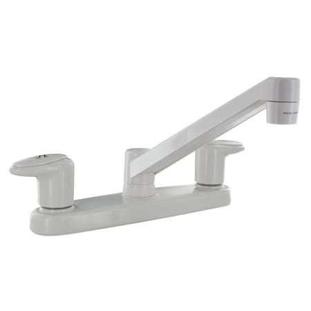 Valterra KITCHEN FAUCET, 8IN, 2 LEVER, 1/4 TURN, PLASTIC, WHITE PF221201